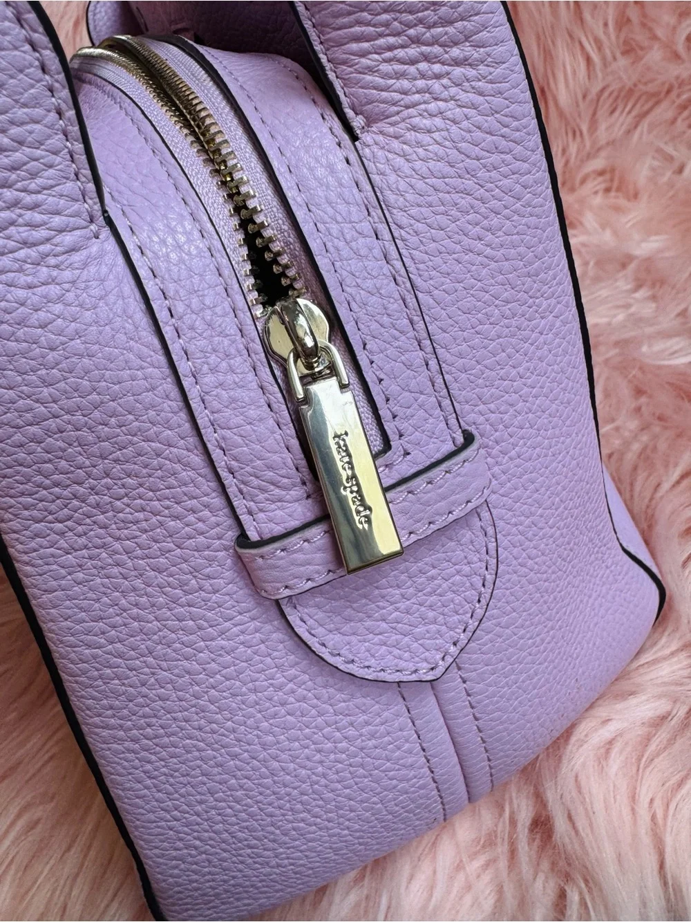 Kate Spade Leila Medium Triple Compartment Satchel in a pastel pink